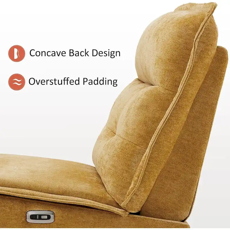 MCombo Armless Power Recliner Chair with USB Ports, 3.5  Wall Clearance Electric Reclining Sofa Chair for Living Room, ALR01