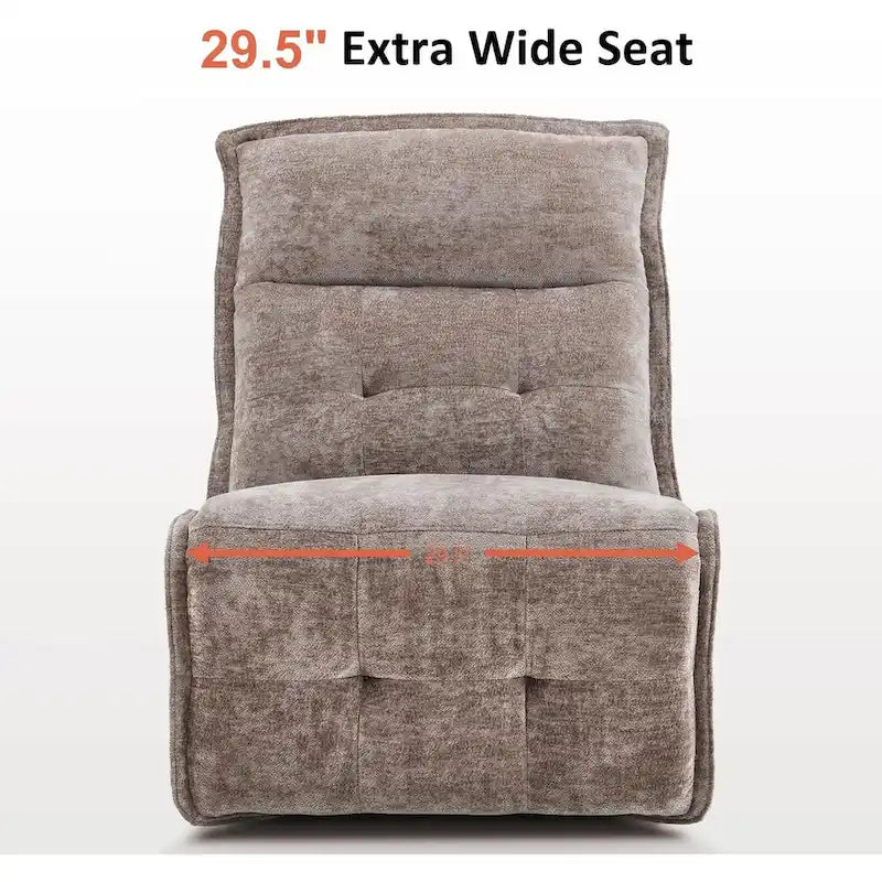 MCombo Armless Power Recliner Chair with USB Ports, 3.5  Wall Clearance Electric Reclining Sofa Chair for Living Room, ALR01