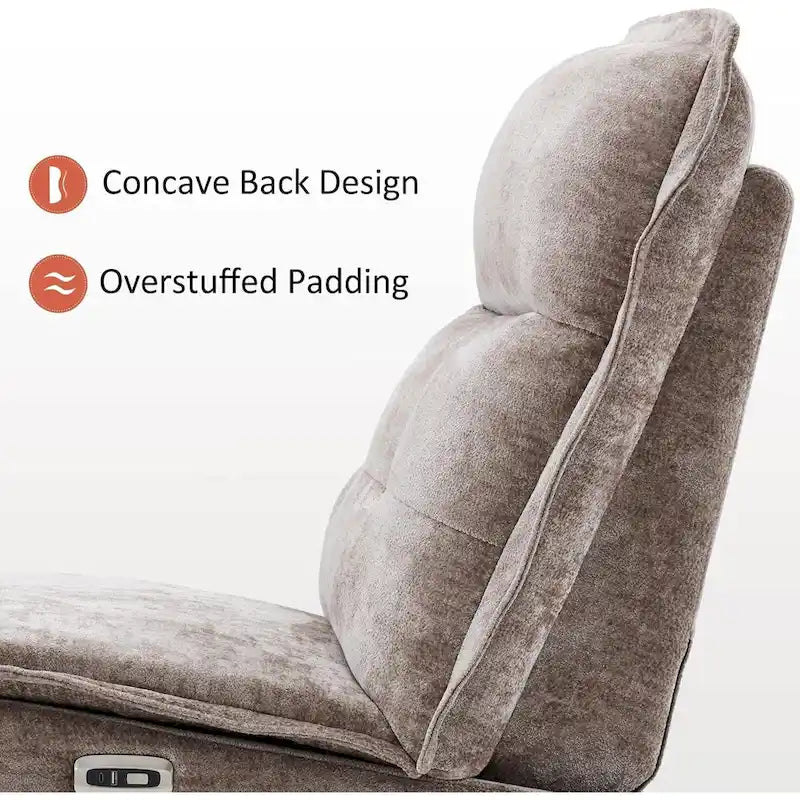 MCombo Armless Power Recliner Chair with USB Ports, 3.5  Wall Clearance Electric Reclining Sofa Chair for Living Room, ALR01