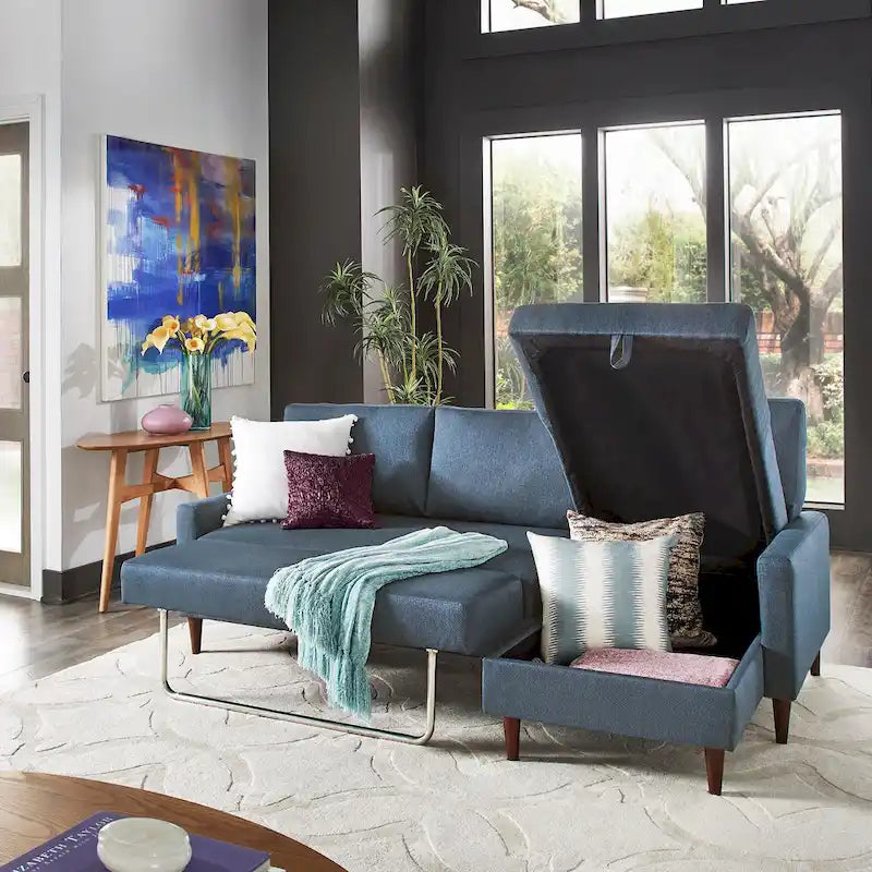 Parker Convertible Sofa with Right Facing Storage Chaise by iNSPIRE Q Modern