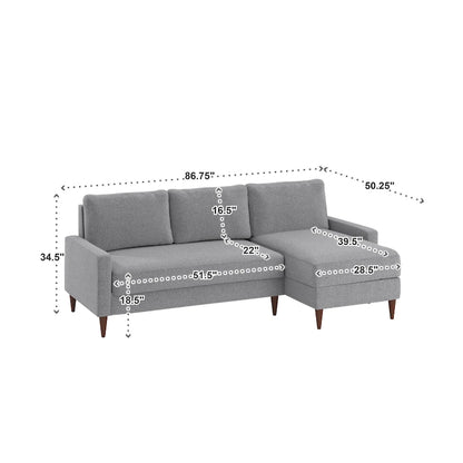 Parker Convertible Sofa with Right Facing Storage Chaise by iNSPIRE Q Modern