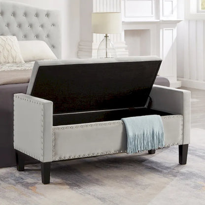 Entryway Living Room Soft Padded Seat with Armrest,Bed Bench