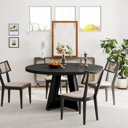 Tavolo da pranzo rotondo per 4 persone, tavolo da cucina rustico da 47 pollici, piccolo tavolo da pranzo