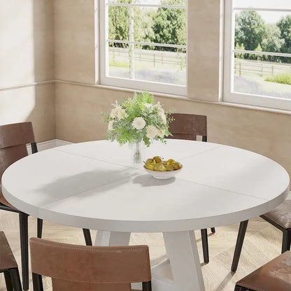 Tavolo da pranzo rotondo per 4 persone, tavolo da cucina rustico da 47 pollici, piccolo tavolo da pranzo