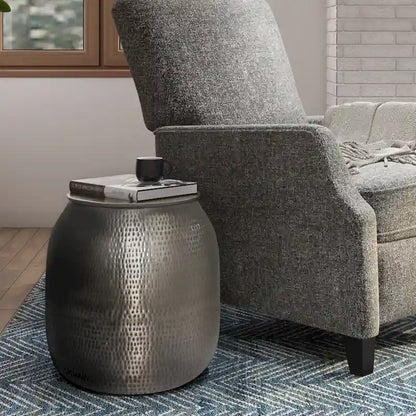 WYNDENHALL Riva Industrial 19 inch Wide Metal Storage Accent Side Table, Fully Assembled