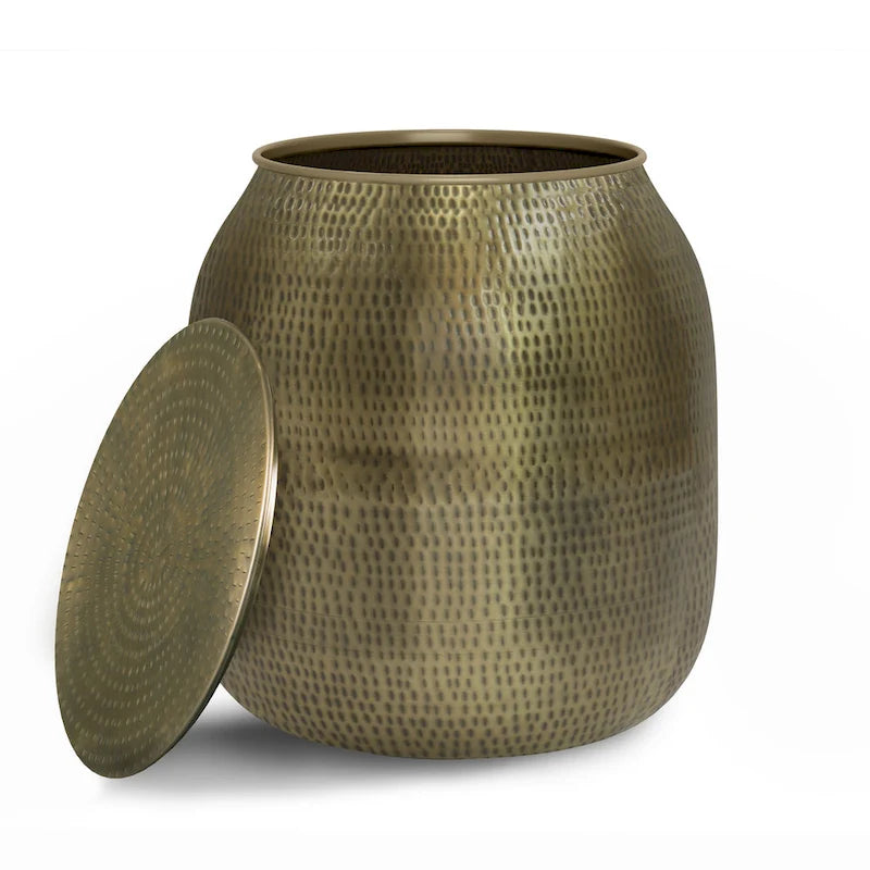 WYNDENHALL Riva Industrial 19 inch Wide Metal Storage Accent Side Table, Fully Assembled