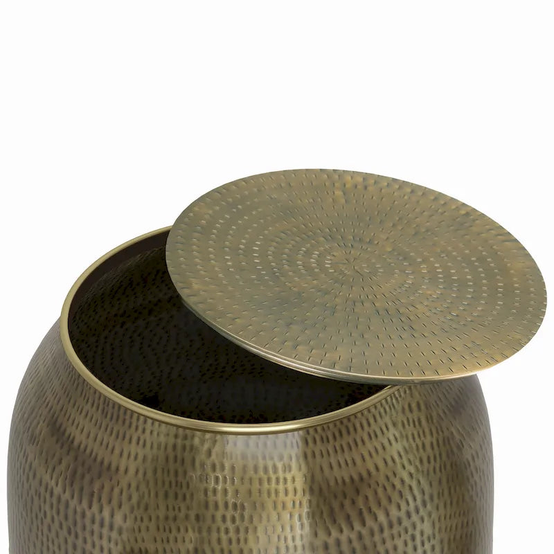 WYNDENHALL Riva Industrial 19 inch Wide Metal Storage Accent Side Table, Fully Assembled