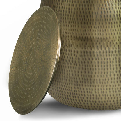 WYNDENHALL Riva Industrial 19 inch Wide Metal Storage Accent Side Table, Fully Assembled