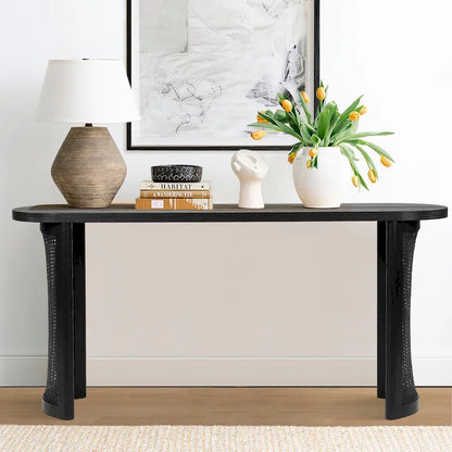 60  Solid Rattan Console Table