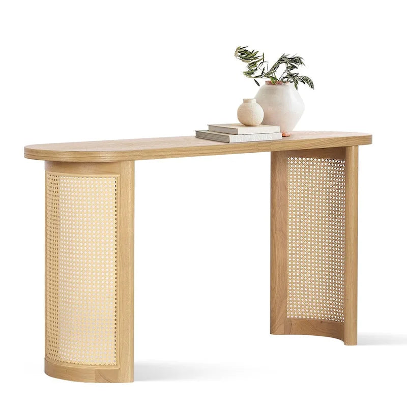 60  Solid Rattan Console Table