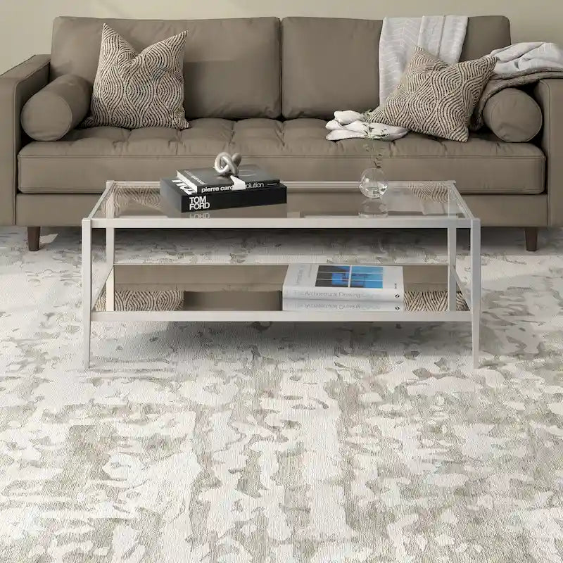 Hera 45  Wide Rectangular Coffee Table with Mirror Shelf