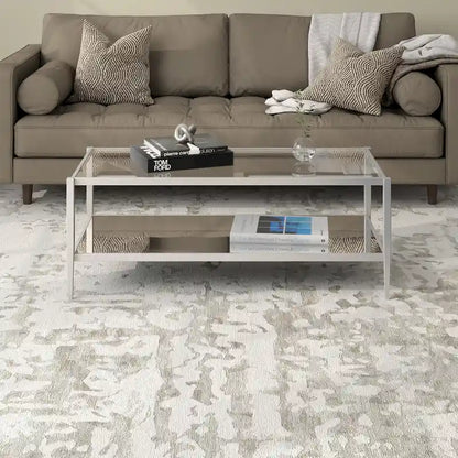 Hera 45  Wide Rectangular Coffee Table with Mirror Shelf