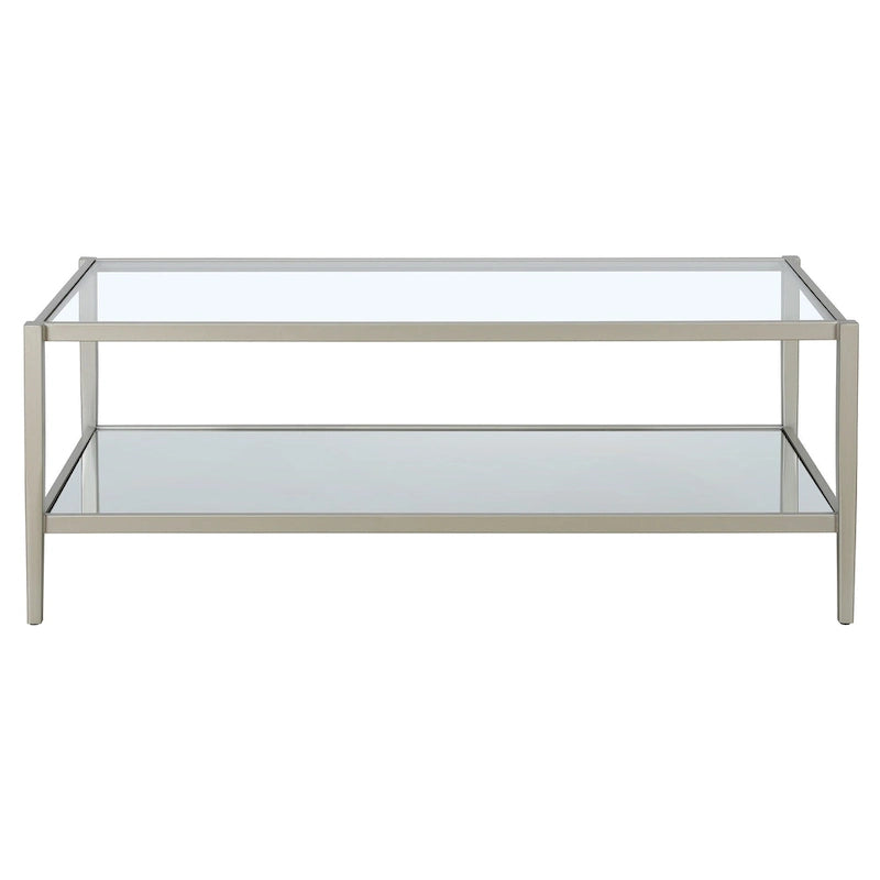 Hera 45  Wide Rectangular Coffee Table with Mirror Shelf