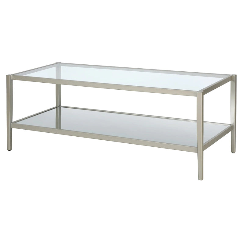 Hera 45  Wide Rectangular Coffee Table with Mirror Shelf