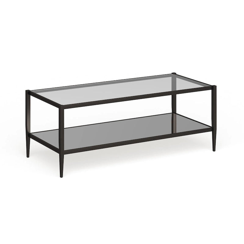 Hera 45  Wide Rectangular Coffee Table with Mirror Shelf