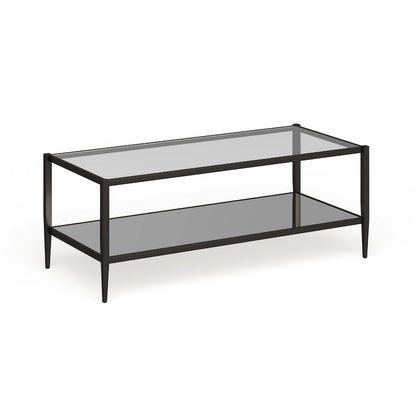 Hera 45  Wide Rectangular Coffee Table with Mirror Shelf