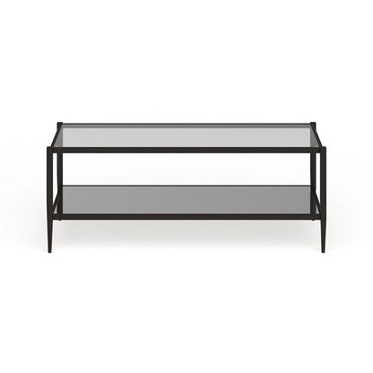 Hera 45  Wide Rectangular Coffee Table with Mirror Shelf