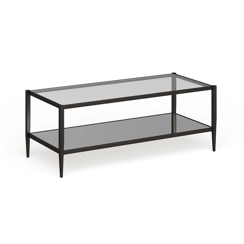 Hera 45  Wide Rectangular Coffee Table with Mirror Shelf
