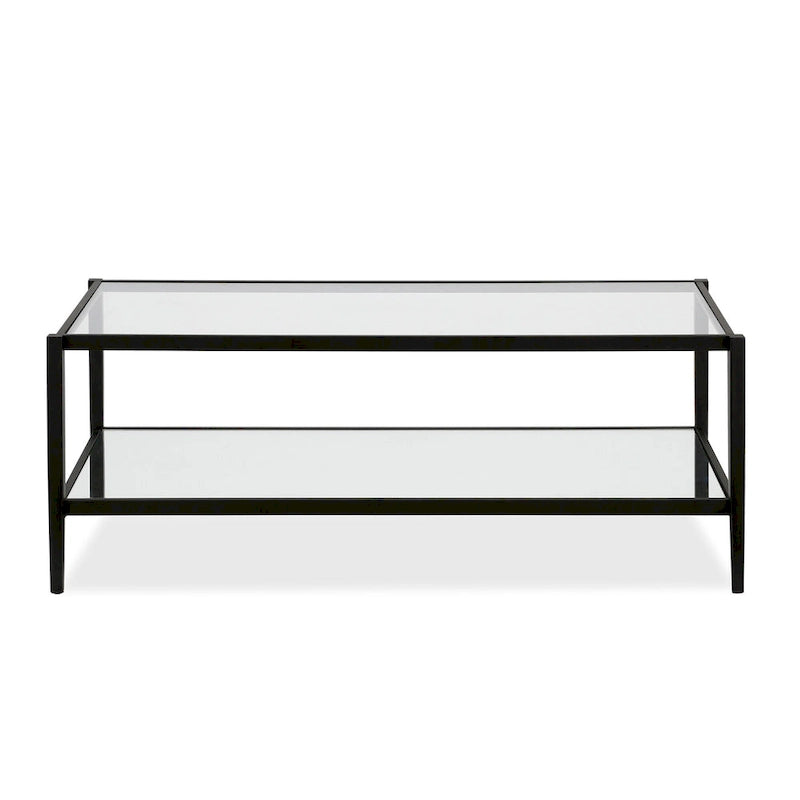 Hera 45  Wide Rectangular Coffee Table with Mirror Shelf