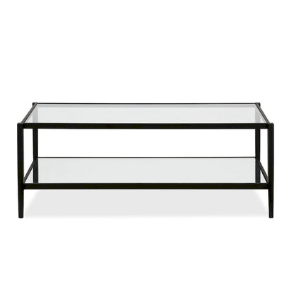 Hera 45  Wide Rectangular Coffee Table with Mirror Shelf
