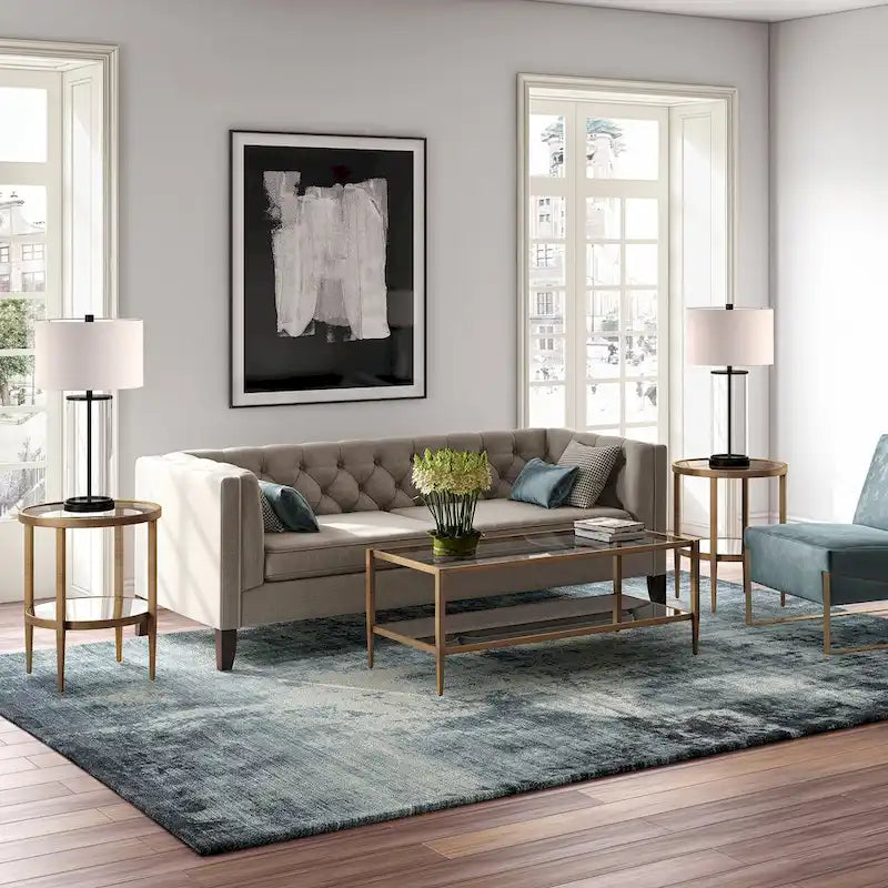 Hera 45  Wide Rectangular Coffee Table with Mirror Shelf