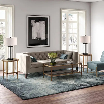 Hera 45  Wide Rectangular Coffee Table with Mirror Shelf