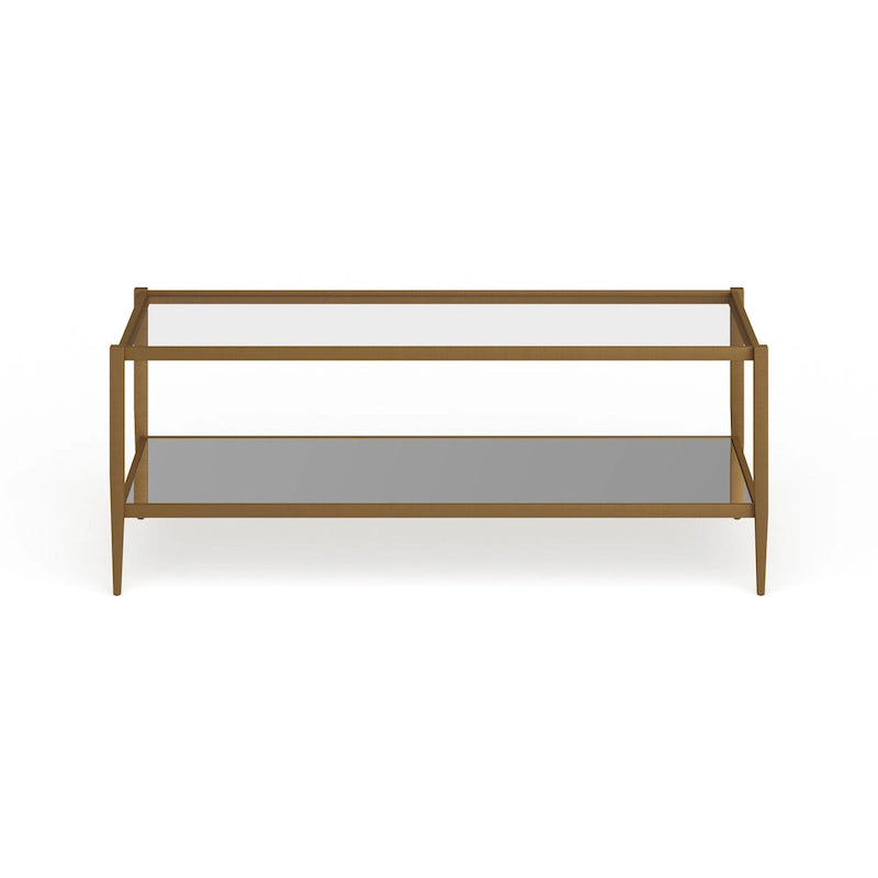 Hera 45  Wide Rectangular Coffee Table with Mirror Shelf