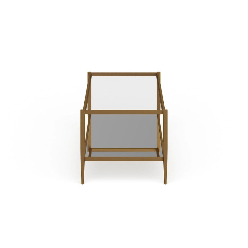 Hera 45  Wide Rectangular Coffee Table with Mirror Shelf