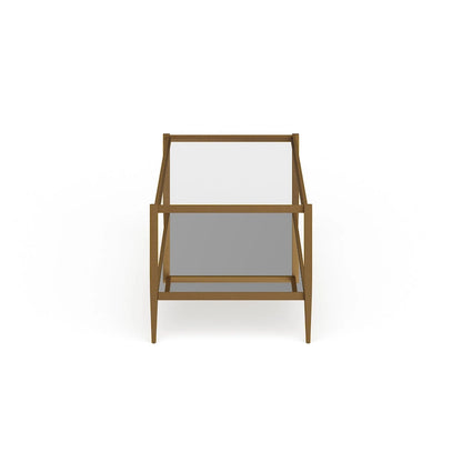 Hera 45  Wide Rectangular Coffee Table with Mirror Shelf