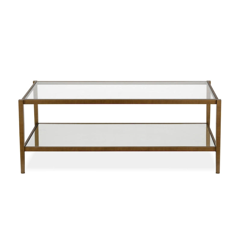 Hera 45  Wide Rectangular Coffee Table with Mirror Shelf