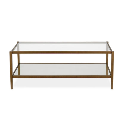 Hera 45  Wide Rectangular Coffee Table with Mirror Shelf