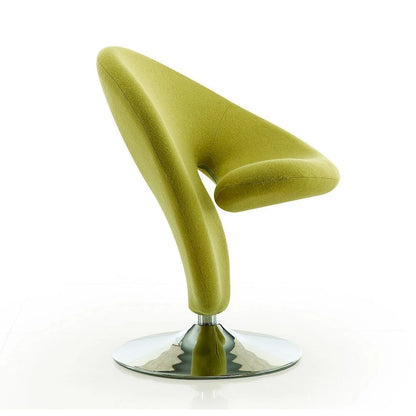 Manhattan Comfort Curl Chrome Wool Blend Swivel Accent Chair (Set of 2)