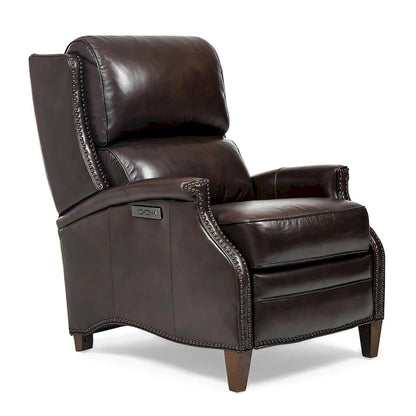 Hekkin Genuine Leather Power Recliner with Adjustable Headrest and USB Port Ultra-Comfy Living Room Seating