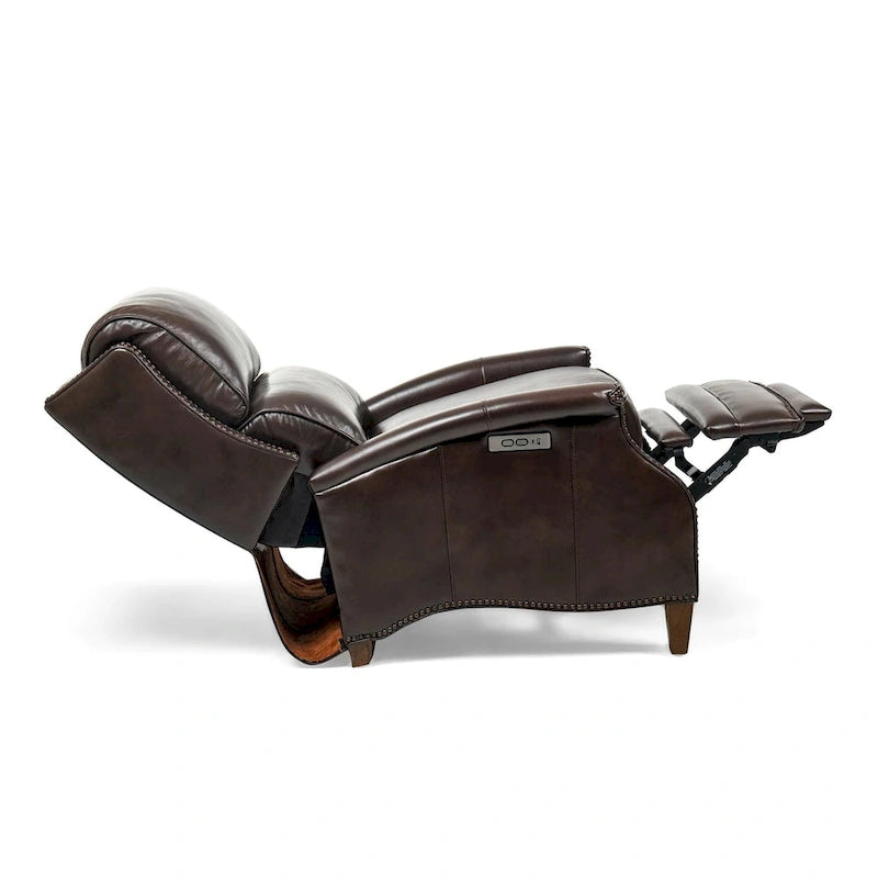 Hekkin Genuine Leather Power Recliner with Adjustable Headrest and USB Port Ultra-Comfy Living Room Seating