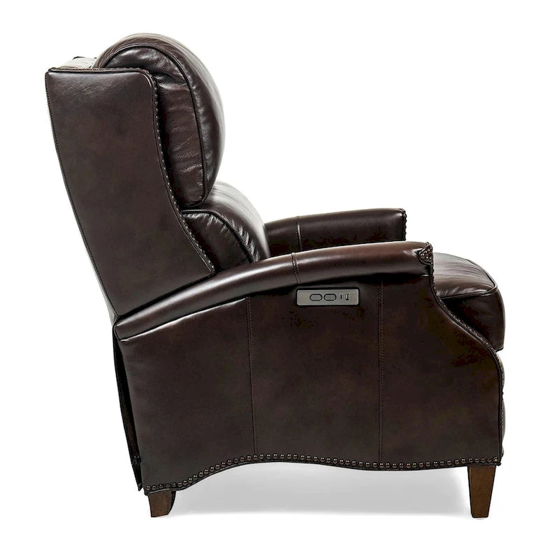 Hekkin Genuine Leather Power Recliner with Adjustable Headrest and USB Port Ultra-Comfy Living Room Seating