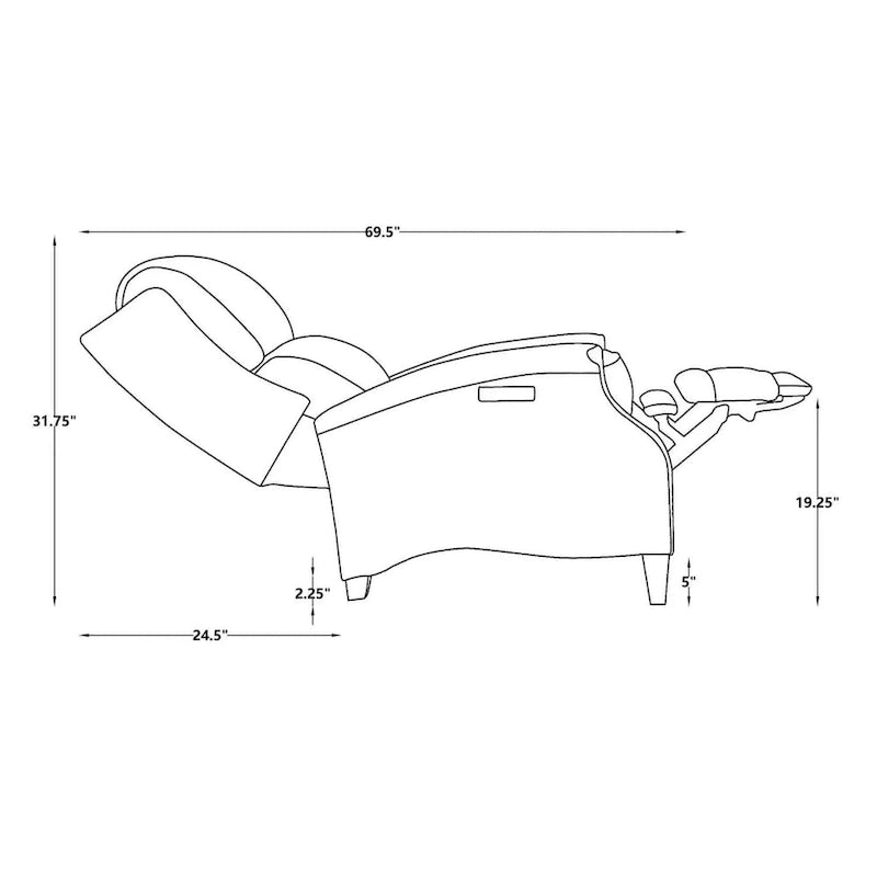 Hekkin Genuine Leather Power Recliner with Adjustable Headrest and USB Port Ultra-Comfy Living Room Seating