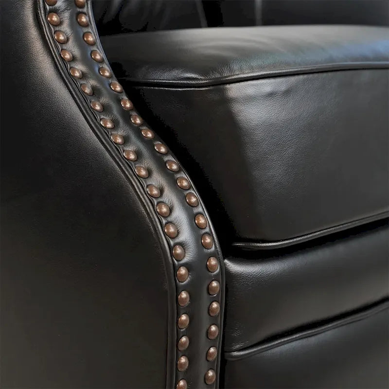 Hekkin Genuine Leather Power Recliner with Adjustable Headrest and USB Port Ultra-Comfy Living Room Seating