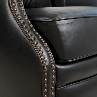 Hekkin Genuine Leather Power Recliner with Adjustable Headrest and USB Port Ultra-Comfy Living Room Seating