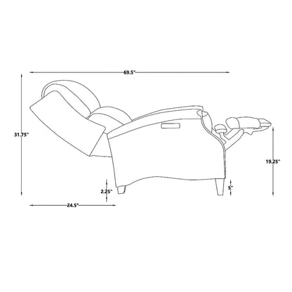 Hekkin Genuine Leather Power Recliner with Adjustable Headrest and USB Port Ultra-Comfy Living Room Seating