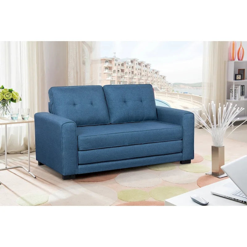 Daisy Modern Fabric Loveseat and Sofa Bed