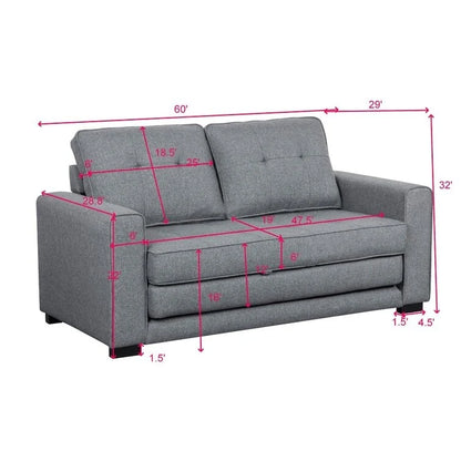 Daisy Modern Fabric Loveseat and Sofa Bed