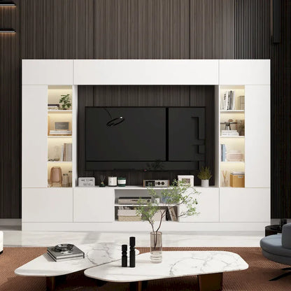 Wall Unit TV Stand with Bookshelves for TVs up to 70 , Modern Console