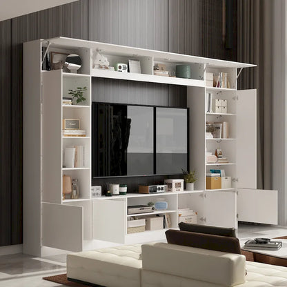 Wall Unit TV Stand with Bookshelves for TVs up to 70 , Modern Console