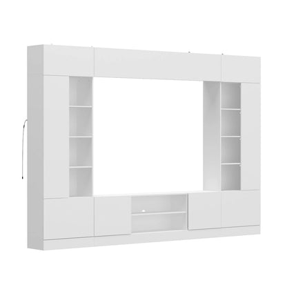 Wall Unit TV Stand with Bookshelves for TVs up to 70 , Modern Console
