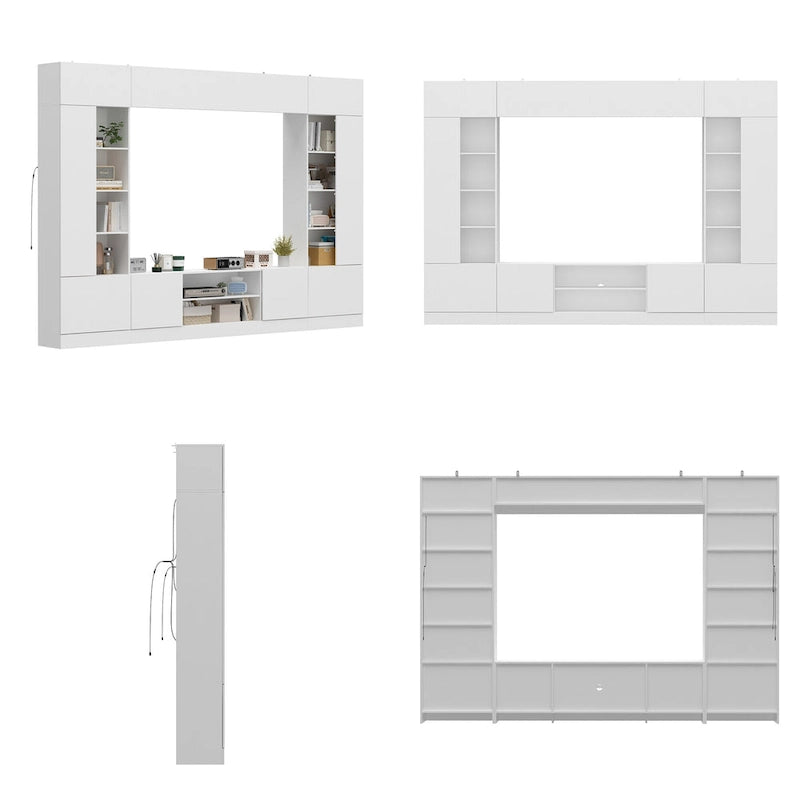 Wall Unit TV Stand with Bookshelves for TVs up to 70 , Modern Console