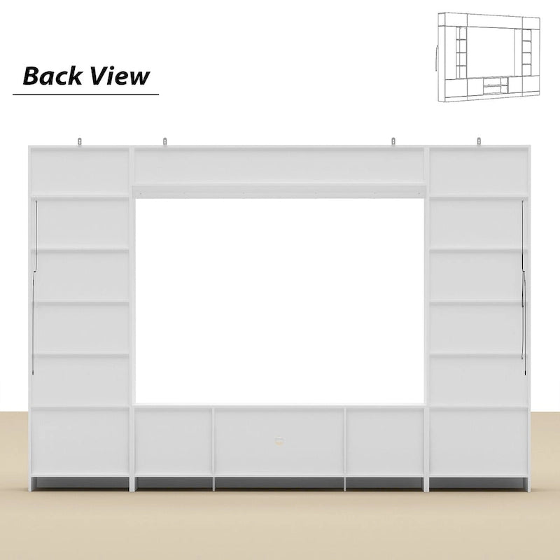 Wall Unit TV Stand with Bookshelves for TVs up to 70 , Modern Console