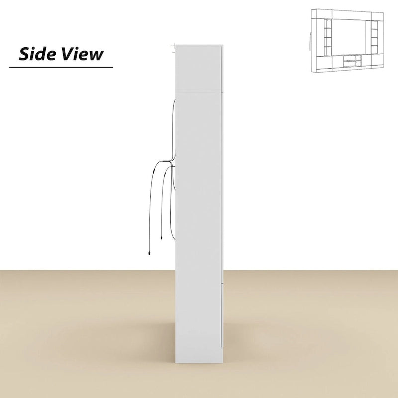 Wall Unit TV Stand with Bookshelves for TVs up to 70 , Modern Console