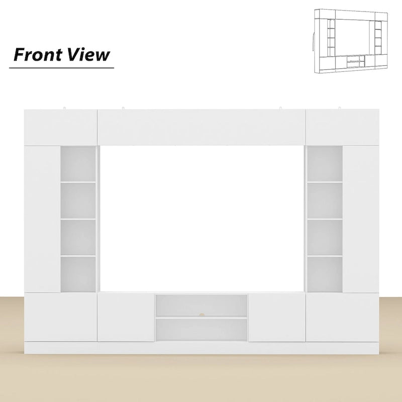 Wall Unit TV Stand with Bookshelves for TVs up to 70 , Modern Console