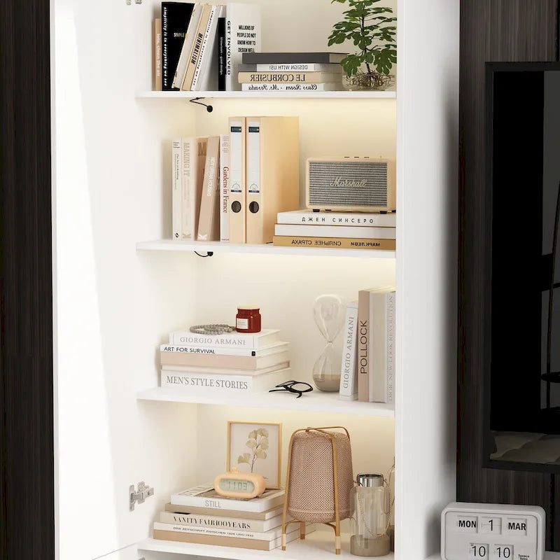 Wall Unit TV Stand with Bookshelves for TVs up to 70 , Modern Console