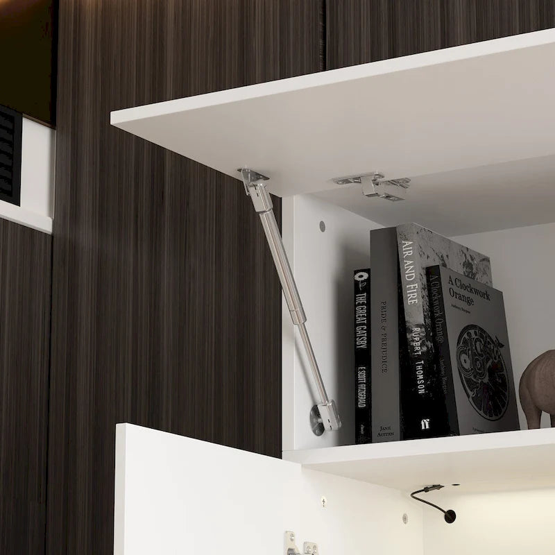 Wall Unit TV Stand with Bookshelves for TVs up to 70 , Modern Console